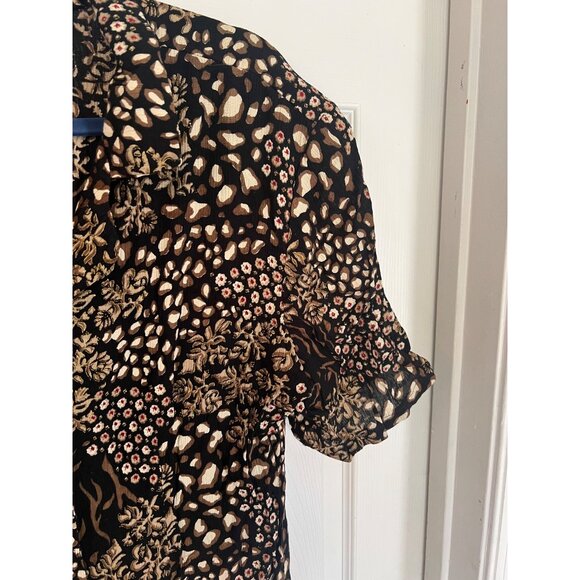 Vintage 90's Liberty Fashions Rayon Short Sleeve Maxi Length Dress Size XL - Picture 4 of 9